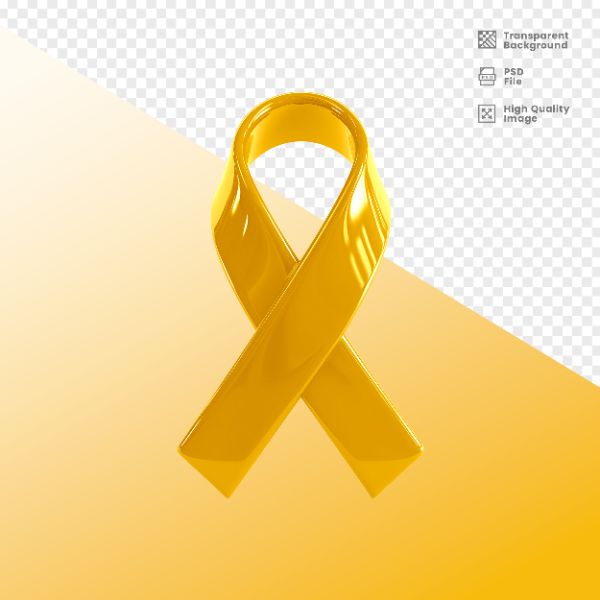 ELEMENTO 3D PARA COMPOSIÇÃO FITA AMARELA LUTA CONTRA O CÂNCER