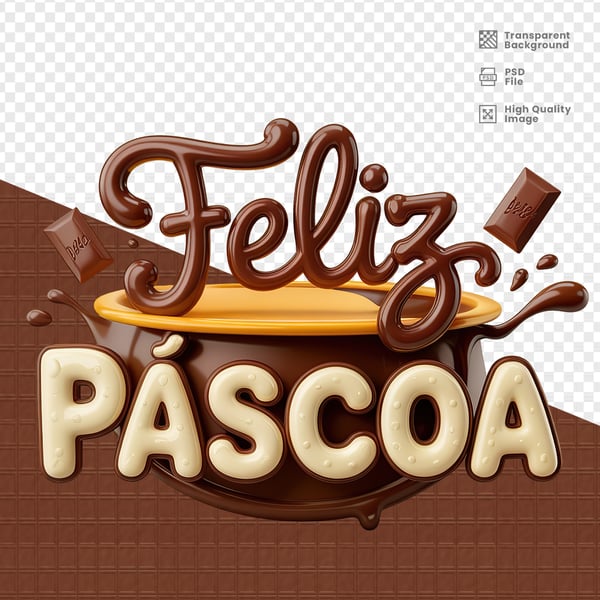 SELO 3D PARA PÁSCOA PSD EDITÁVEL