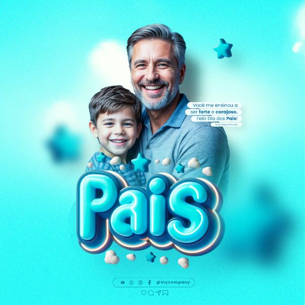 DIA DOS PAIS 11 DE AGOSTO CAMPANHA SOCIAL MEDIA FLYER PSD EDITÁVEL