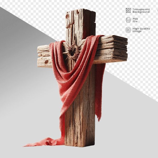 CRUZ DE MADEIRA - ELEMENTO 3D PARA COMPOSIÇÃO