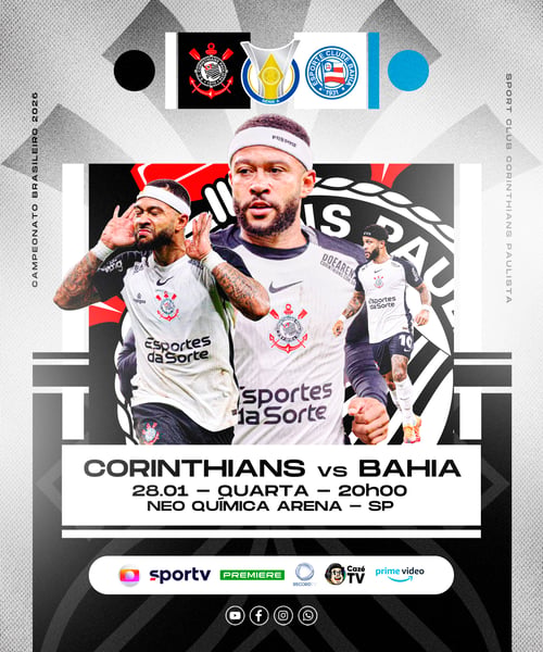 FLYER ESPORTIVO FUTEBOL CAMPEONATO BRASILEIRO CORINTHIANS