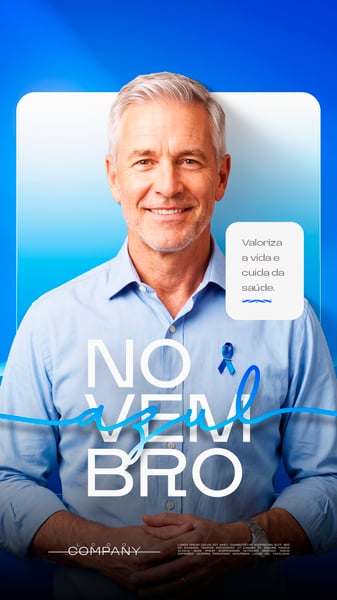 NOVEMBRO AZUL CONSCIENTIZAÇÃO DO CÂNCER SOCIAL MEDIA FLYER PSD EDITÁVEL STORY