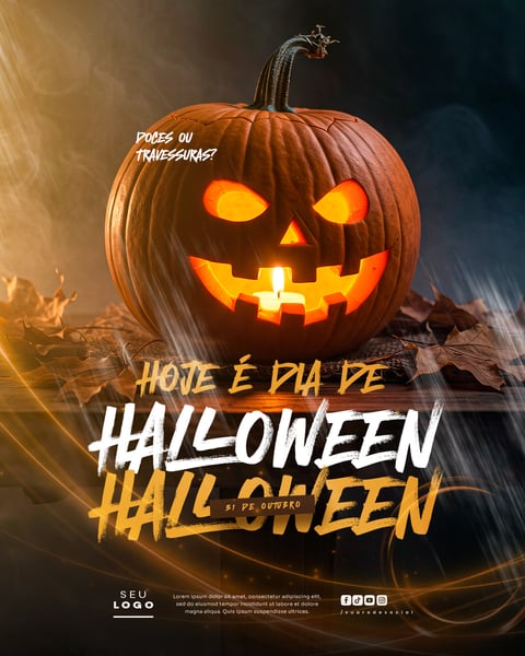 DIA DAS BRUXAS HALLOWEEN 31 DE OUTUBRO SOCIAL MEDIA PSD EDITÁVEL 1