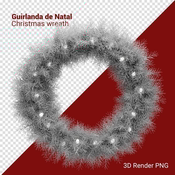 OTD GUIRLANDA DE NATAL 3D RENDER PNG PARA COMPOSIÇÃO (24)