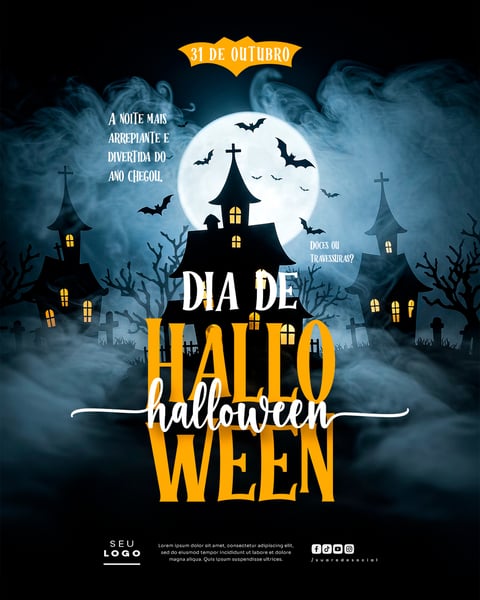 DIA DAS BRUXAS HALLOWEEN 31 DE OUTUBRO SOCIAL MEDIA PSD EDITÁVEL 4