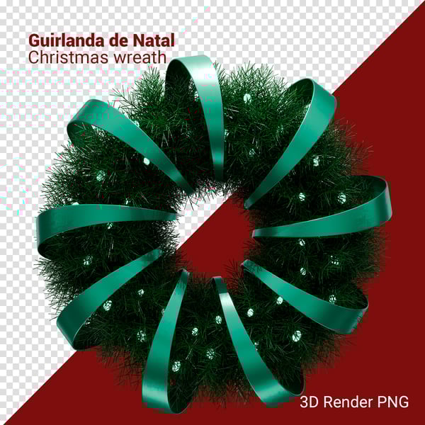 KRU GUIRLANDA DE NATAL 3D RENDER PNG PARA COMPOSIÇÃO (1)