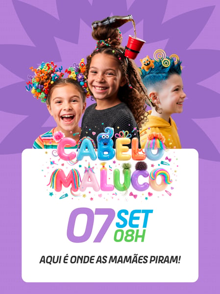 CABELLO MALUCO EVENTO INFANTIL SOCIAL MEDIA FLYER PSD EDITÁVEL