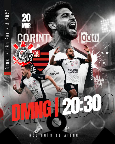 FLYER ESPORTIVO FUTEBOL BRASILEIRÃO CORINTHIANS VS FLAMENGO