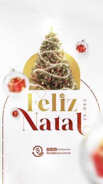 FELIZ NATAL 25 DE DEZEMBRO SOCIAL MEDIA PSD EDITÁVEL
