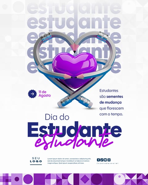 DIA DO ESTUDANTE 11 DE AGOSTO SOCIAL MEDIA PSD EDITÁVEL 1