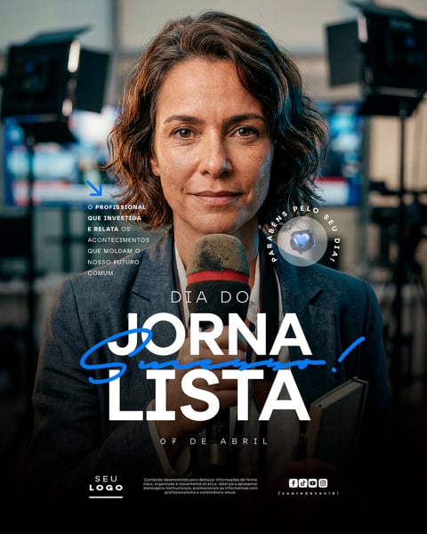 DIA DO JORNALISTA 07 DE ABRIL SOCIAL MEDIA PSD EDITÁVEL 2