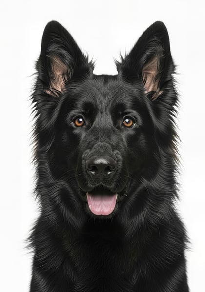 Cachorro retrato fundo branco