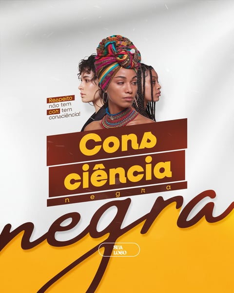 CONSCIÊNCIA NEGRA 20 DE NOVEMBRO SOCIAL MEDIA PSD EDITÁVEL
