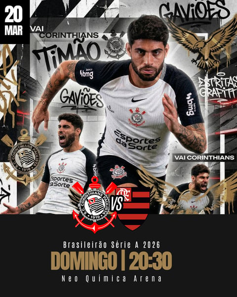 FLYER ESPORTIVO FUTEBOL BRASILEIRÃO CORINTHIANS VS FLAMENGO
