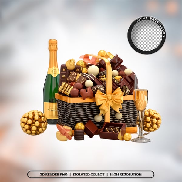 3D RENDER ESPUMANTE CHAMPANHE CHANDON ANO NOVO ELEMENTO ÍCONE PSD PNG