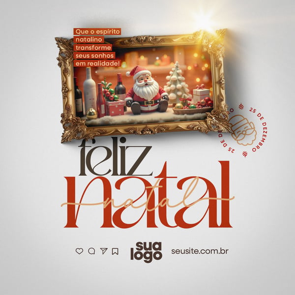 Feliz Natal Post Social Media PSD Editável