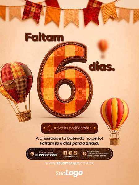 POST FEED FESTA JUNINA SÃO JOÃO SOCIAL MEDIA TEMPLATE PSD EDITÁVEL 11
