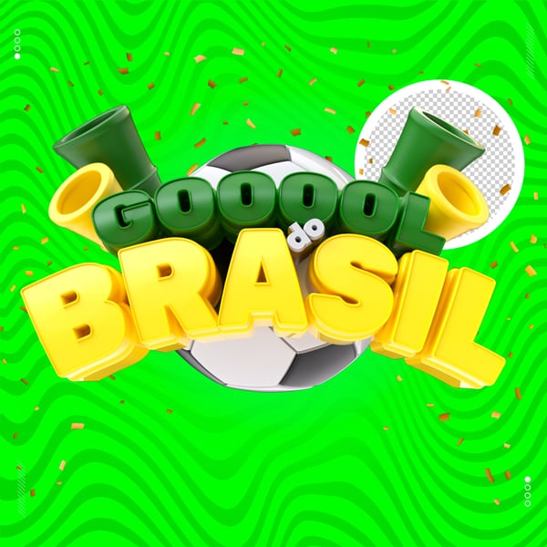 Arte Gol do Brasil Copa do Mundo PSD Editável