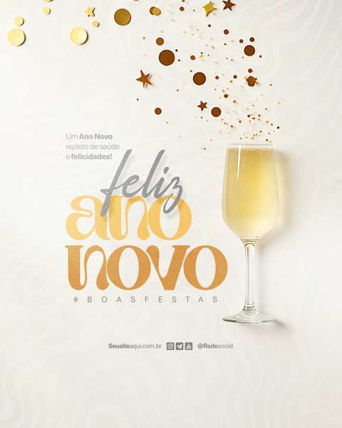 FELIZ ANO NOVO REVEILLON BOAS FESTAS SOCIAL MEDIA PSD EDITÁVEL