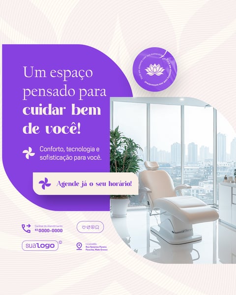 ESTÉTICA CLÍNICA DE BELEZA FEED VERTICAL SOCIAL MEDIA PSD EDITÁVEL