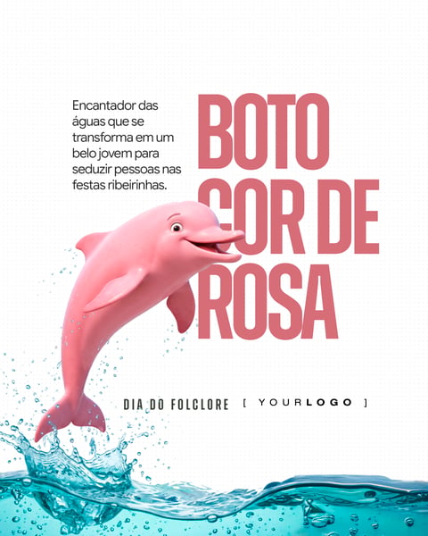 Boto Cor de Rosa Folclore Social Media PSD Editável