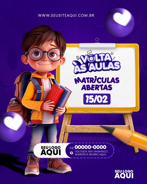 FEED | VOLTA ÀS AULAS | MATRÍCULAS ABERTAS | ESCOLA | PSD EDITÁVEL