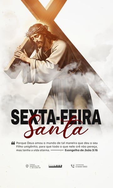 SEXTA FEIRA SANTA JESUS ARTE RELIGIOSA PSD EDITÁVEL 2