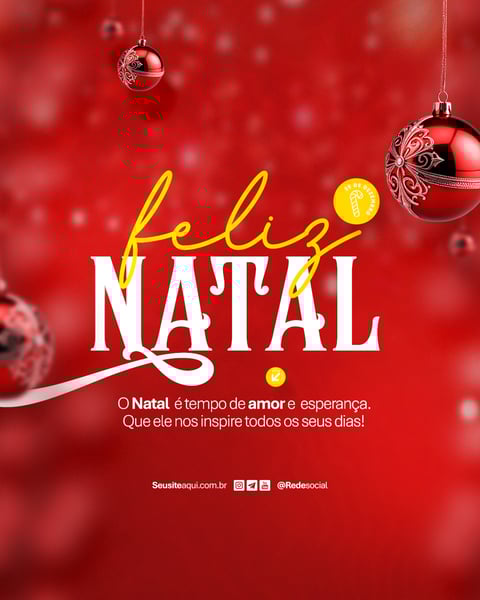 FELIZ NATAL 25 DE DEZEMBRO SOCIAL MEDIA PSD EDITÁVEL