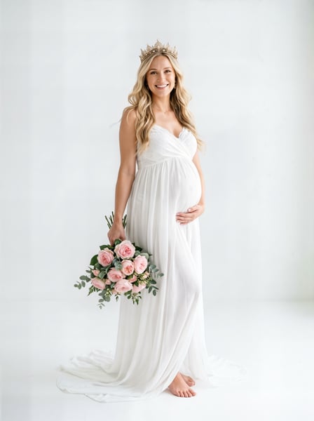 Mãe GRÁVIDA RAINHA COM COROA 04