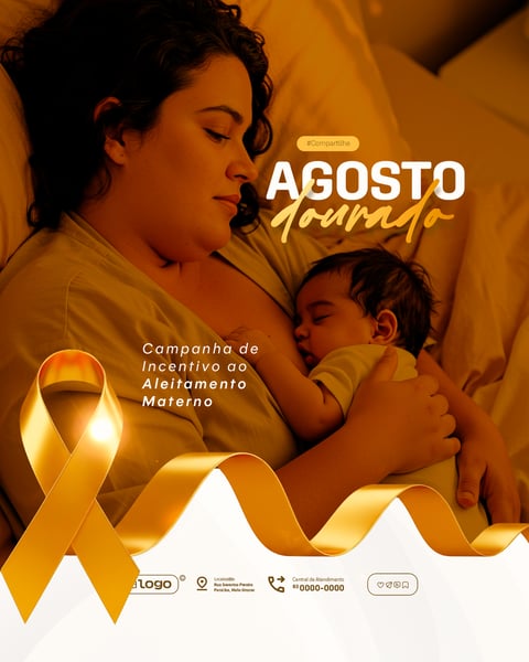 AGOSTO DOURADO CAMPANHA DE INCENTIVO A AMAMENTAÇÃO SOCIAL MEDIA PSD EDITÁVEL 3