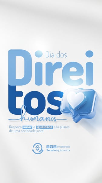 DIA INTERNACIONAL DOS DIREITOS HUMANOS 10 DE DEZEMBRO SOCIAL MEDIA PSD EDITÁVEL