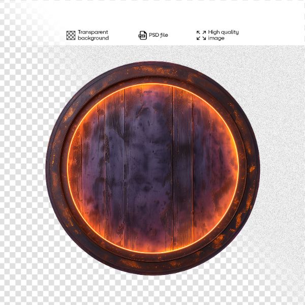 ELEMENTO DE MADEIRA COM LUZES | 3D | PARA COMPOSIÇÃO | IMAGEM SEM FUNDO