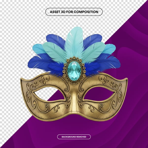 MÁSCARA DE CARNAVAL FESTA BRASIL PNG COMPOSIÇÃO 60 EDITADO