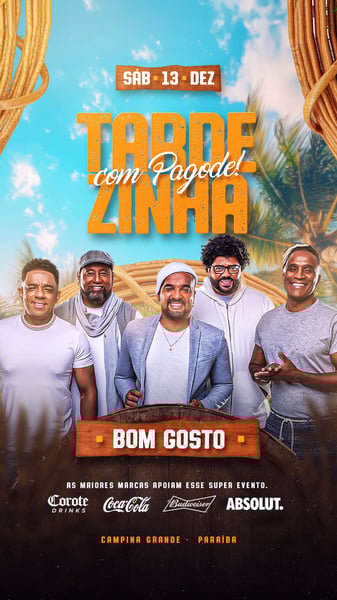 FLYER PARA EVENTO PSD EDITÁVEL TARDEZINHA COM PAGODE STORIES