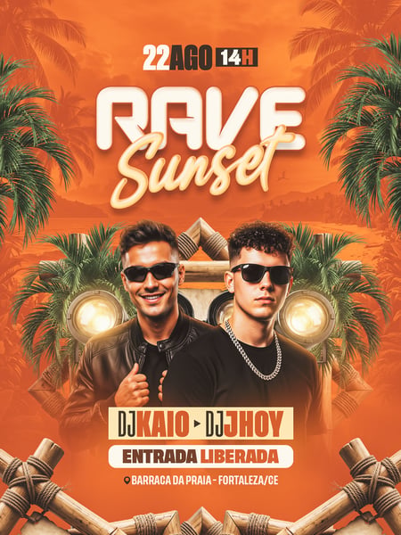 44 FLYER FESTA RAVE SUNSET FEED PSD EDITÁVEL