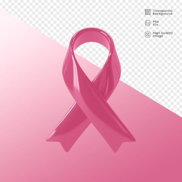 ELEMENTO 3D PARA COMPOSIÇÃO FITA ROSA LUTA CONTRA O CÂNCER