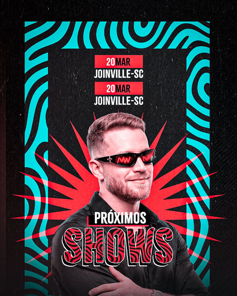 FLYER PARA ARTISTAS AGENDA DE SHOWS PSD EDITÁVEL