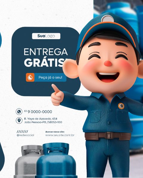 GÁS ENTREGA GRÁTIS SOCIAL MEDIA POST FEED VERTICAL