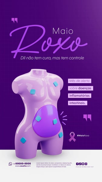 OYW MAIO ROXO CAMPANHA MÊS DE CONSCIENTIZAÇÃO SOBRE DOENÇAS INFLAMATÓRIAS INTESTINAIS STORY (1)