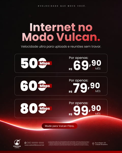 Banner De Provedor De Internet Fibra Óptica Com Planos E Preços Social Media PSD Editável