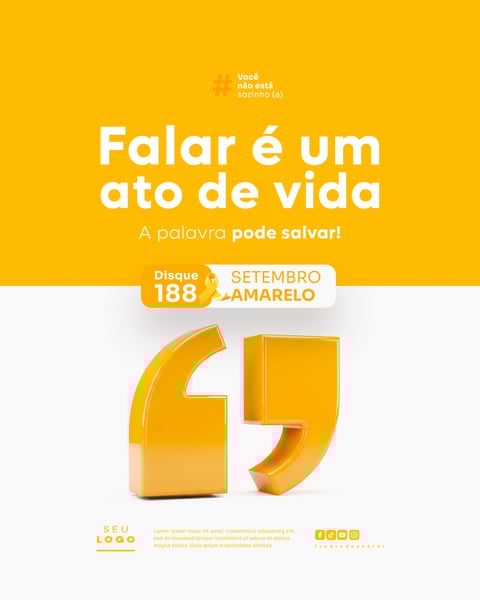 SETEMBRO AMARELO CAMPANHA DE PREVENÇÃO AO SUICÍDIO SOCIAL MEDIA PSD EDITÁVEL 9