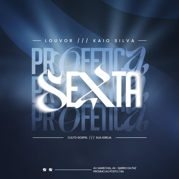 FLYER GOSPEL CULTO DOMINGO DE LOUVOR E ADORAÇÃO IGREJA SOCIAL MEDIA PSD EDITÁVEL