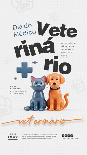 DIA DO MÉDICO VETERINÁRIO 09 DE SETEMBRO SOCIAL MEDIA PSD EDITÁVEL STORY 2