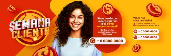 DIA DO CLIENTE 15 DE SETEMBRO SELO 3D SEMANA DO CLIENTE BANNER PSD EDITÁVEL