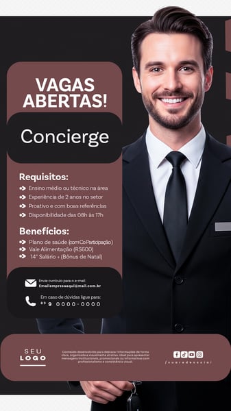 RECRUTAMENTO EMPREGO TEMOS VAGAS ABERTAS CONTRATAÇÃO STORY SOCIAL MEDIA PSD EDITÁVEL 9