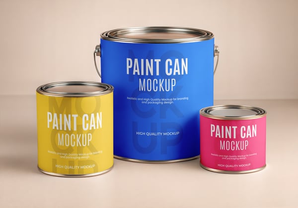 Latas de tinta PSD EDITÁVEL Mockup