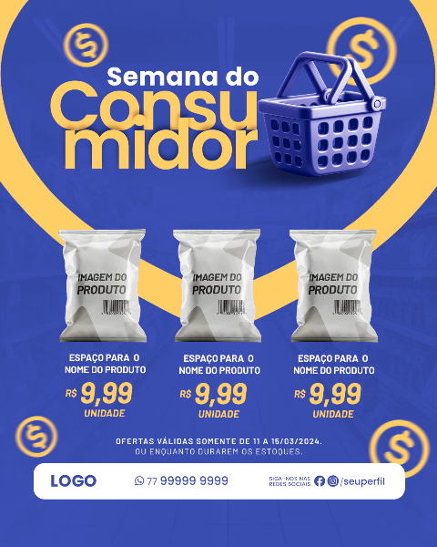 15 DE MARÇO - DIA DO CONSUMIDOR SOCIAL MEDIA AZUL