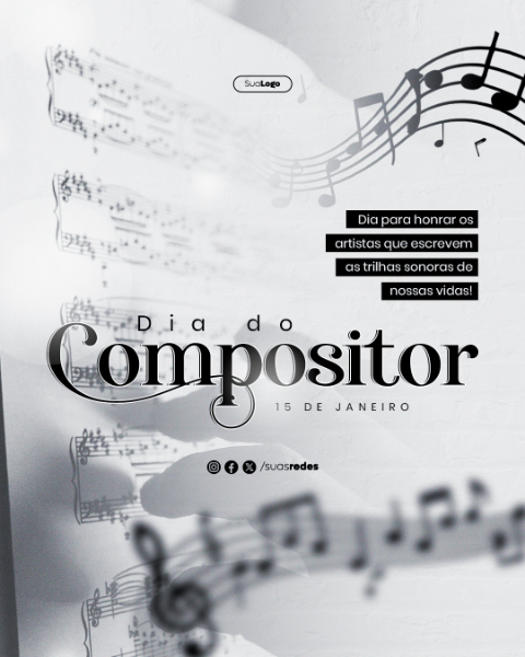 DIA DO COMPOSITOR ARTISTAS QUE ESCREVEM AS TRILHAS SONORAS DE NOSSAS VIDAS FEED VERTICAL  SOCIAL MEDIA POST