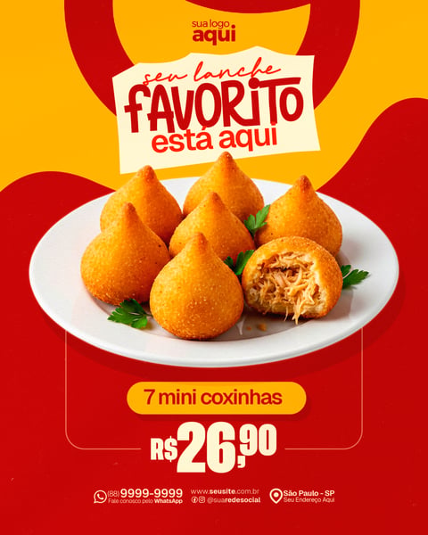 Social Media Lanchonete e Pastelaria PSD Editável