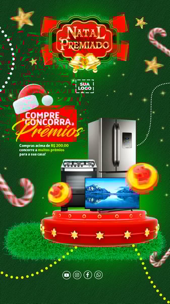 NATAL PREMIADO REDES SOCIAIS EDITÁVEL STORIES